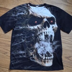 Men's Black Graphic Skull T-Shirt